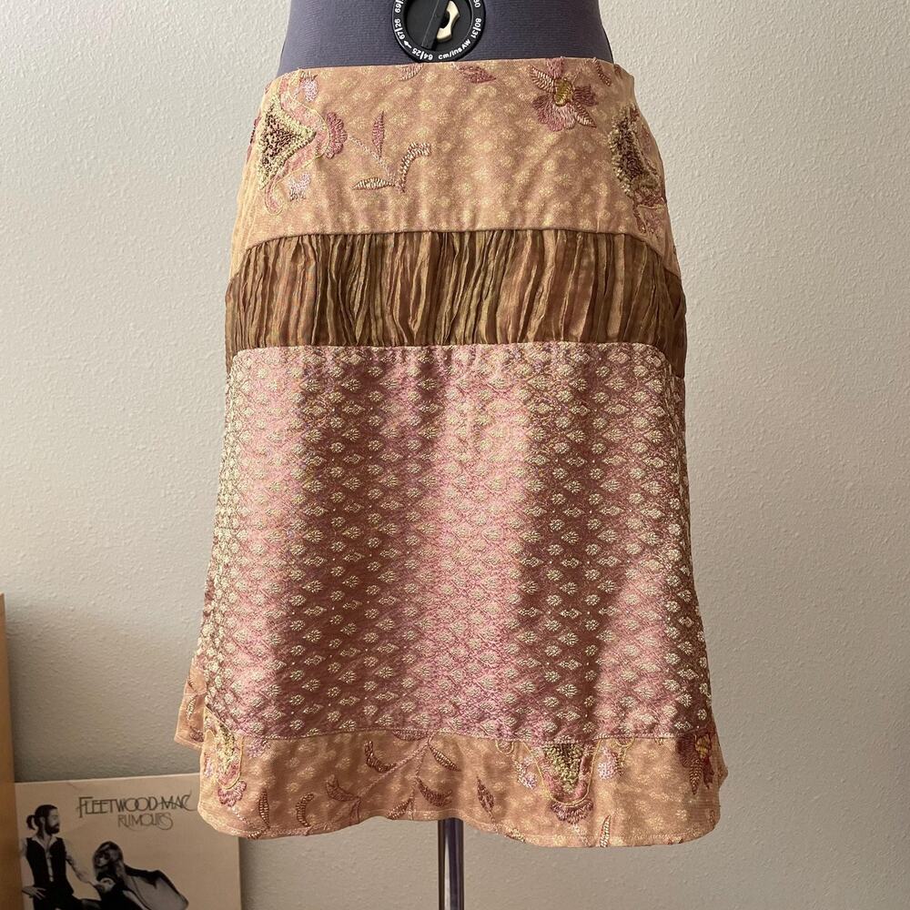Vintage beaded patchwork fairy midi skirt whimsy